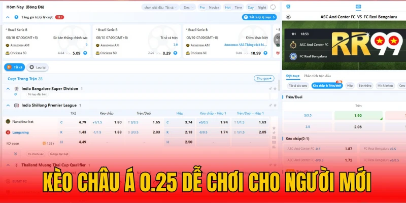 Kèo chấp 0.25 tỷ lệ ăn cao